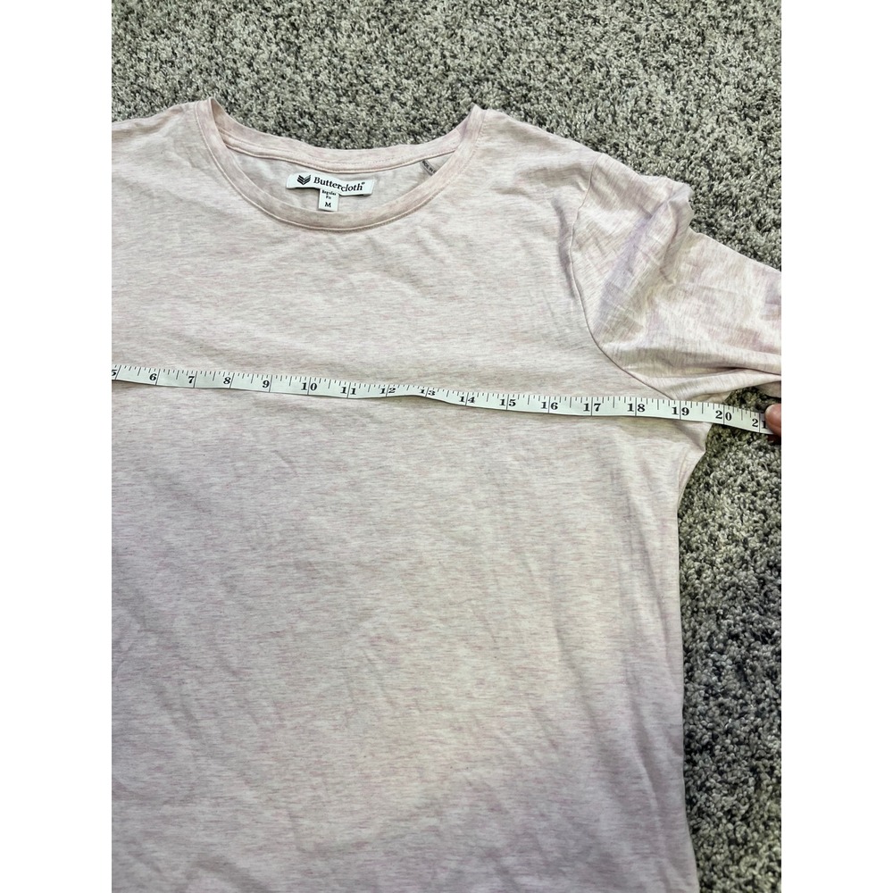 Buttercloth Womens Regular Fit Long Sleeve Pink‎ Marled Cotton Blend T Shirt M - Picture 7 of 12